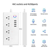 SM-SO301-U Regleta inteligente de 2500 W con 4 puertos y 4 USB, enchufe estadounidense, ZigBee 10 A, WiFi 10 A